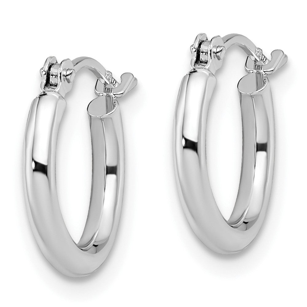 Leslie's 10K White Gold Polished Hinged Hoop EarringsTA40