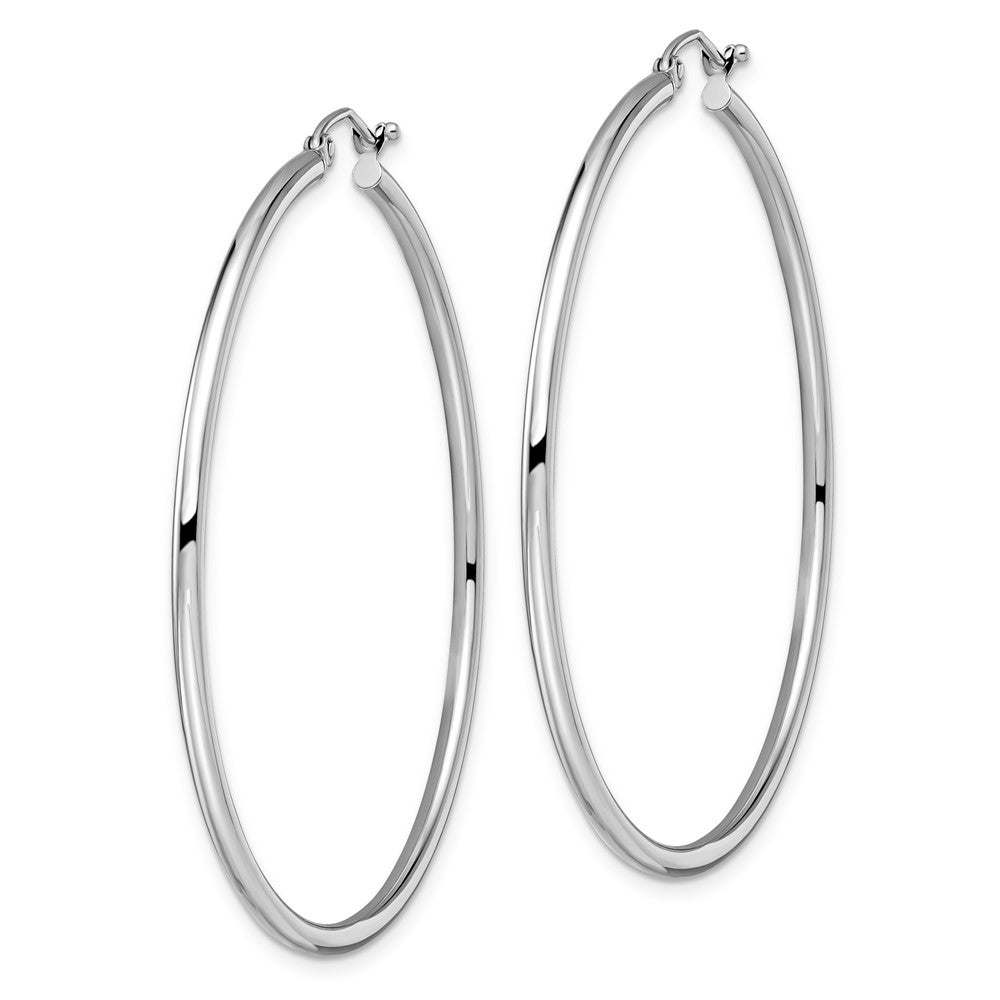 Leslie's 10K White Gold Polished Hinged Hoop EarringsTA41