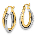 Load image into Gallery viewer, Leslie&#39;s 10K Two-tone D/C Hinged Hoop EarringsTA54
