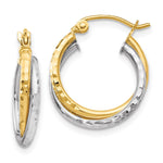 Load image into Gallery viewer, Leslie&#39;s 10K Two-tone D/C Hinged Hoop EarringsTA54
