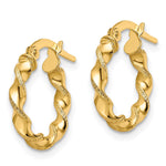 Load image into Gallery viewer, Leslie&#39;s 10K Polished &amp; Textured Twisted Hinged Hoop EarringsTA70
