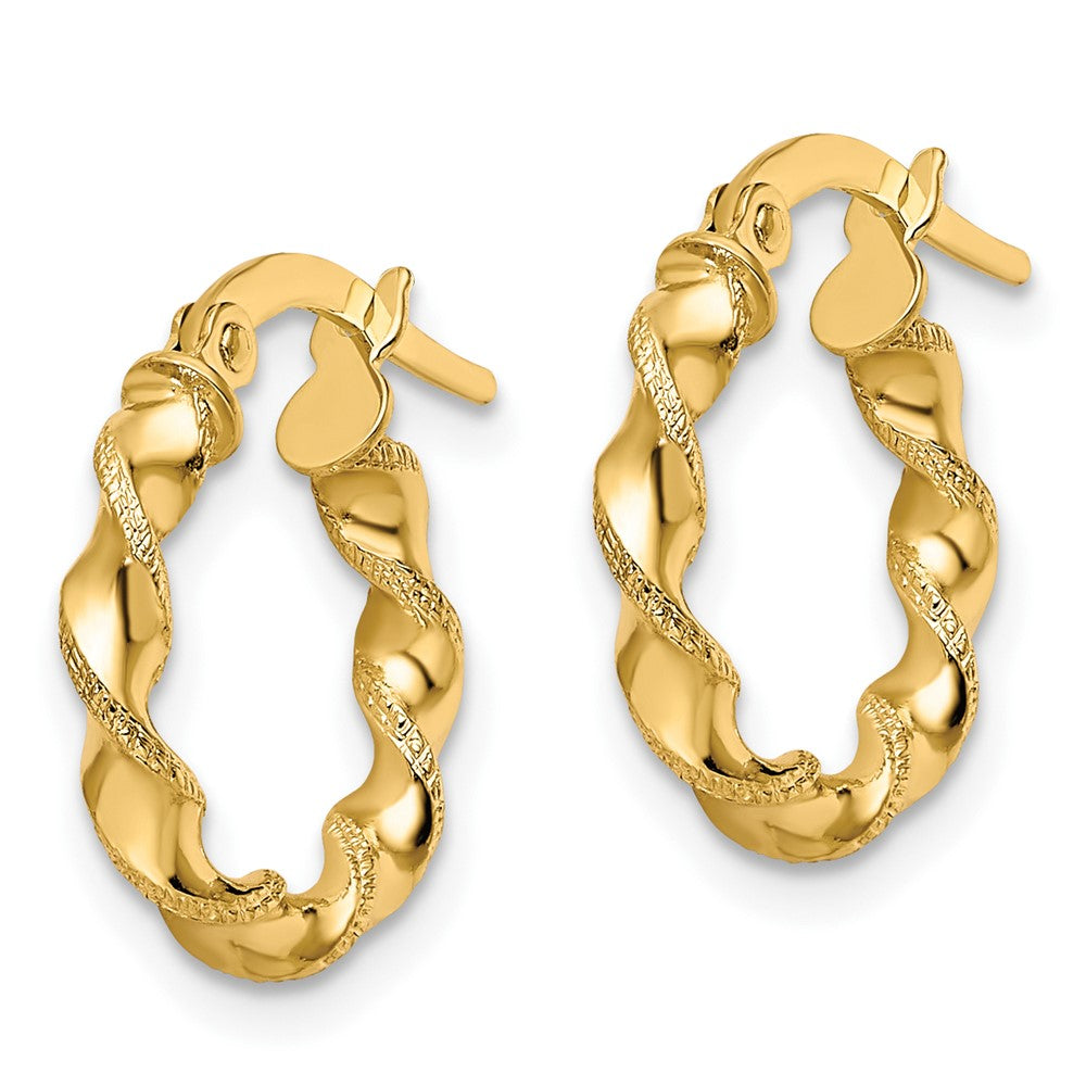 Leslie's 10K Polished & Textured Twisted Hinged Hoop EarringsTA70