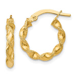Load image into Gallery viewer, Leslie&#39;s 10K Polished &amp; Textured Twisted Hinged Hoop EarringsTA70
