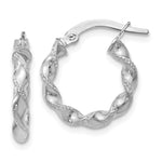Load image into Gallery viewer, Leslie&#39;s 10K White Gold Textured Twisted Hinged Hoop EarringsTA71

