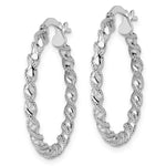 Load image into Gallery viewer, Leslie&#39;s 10K White Gold Polished Twisted Hinged Hoop EarringsTA73
