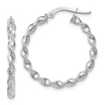 Load image into Gallery viewer, Leslie&#39;s 10K White Gold Polished Twisted Hinged Hoop EarringsTA73
