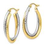 Load image into Gallery viewer, Leslie&#39;s 10K Two-tone Textured Hinged Hoop EarringsTA85
