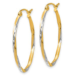 Load image into Gallery viewer, Leslie&#39;s 10K w/Rhodium Oval Hinged Hoop EarringsTA86
