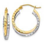 Load image into Gallery viewer, Leslie&#39;s 10K Two-tone Textured Hinged Hoop EarringsTA94
