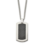 Load image into Gallery viewer, Titanium Polished w/Black Carbon Fiber Inlay 24in NecklaceTBN112-24
