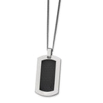 Load image into Gallery viewer, Titanium Polished w/Black Carbon Fiber Inlay 24in NecklaceTBN112-24
