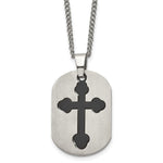 Load image into Gallery viewer, Titanium Black IP-plated Moveable Cross 22in NecklaceTBN114-22
