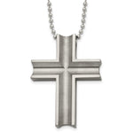 Load image into Gallery viewer, Titanium Polished Cross NecklaceTBN154-24
