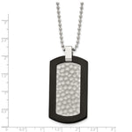 Load image into Gallery viewer, Titanium Polished/Hammered/Satin Black IP-plated NecklaceTBN158-24
