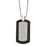 Load image into Gallery viewer, Titanium Polished/Hammered/Satin Black IP-plated NecklaceTBN158-24

