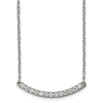 Load image into Gallery viewer, Titanium Polished with CZ Bar 20.5in NecklaceTBN180-20.5
