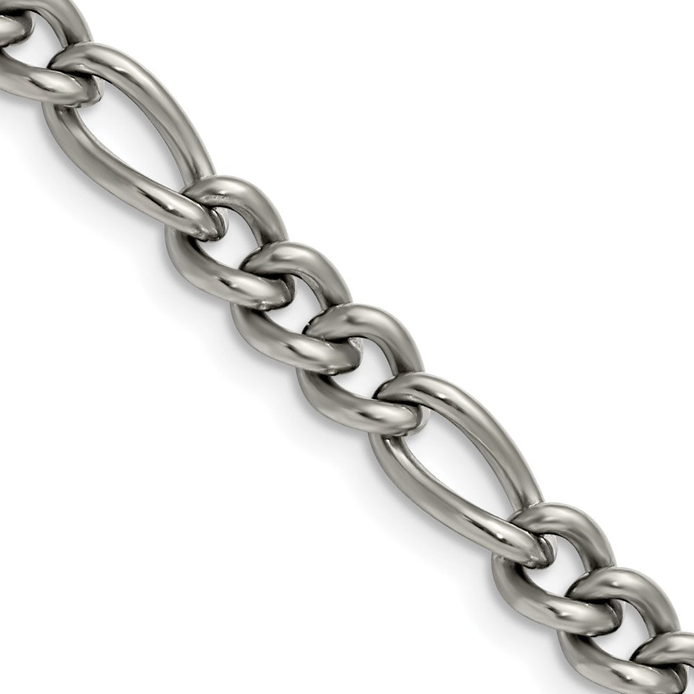 Titanium Polished 7mm 20in Figaro ChainTBN182-20