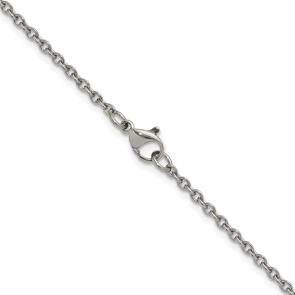 Titanium Polished 2.25mm 24in Cable ChainTBN183-24