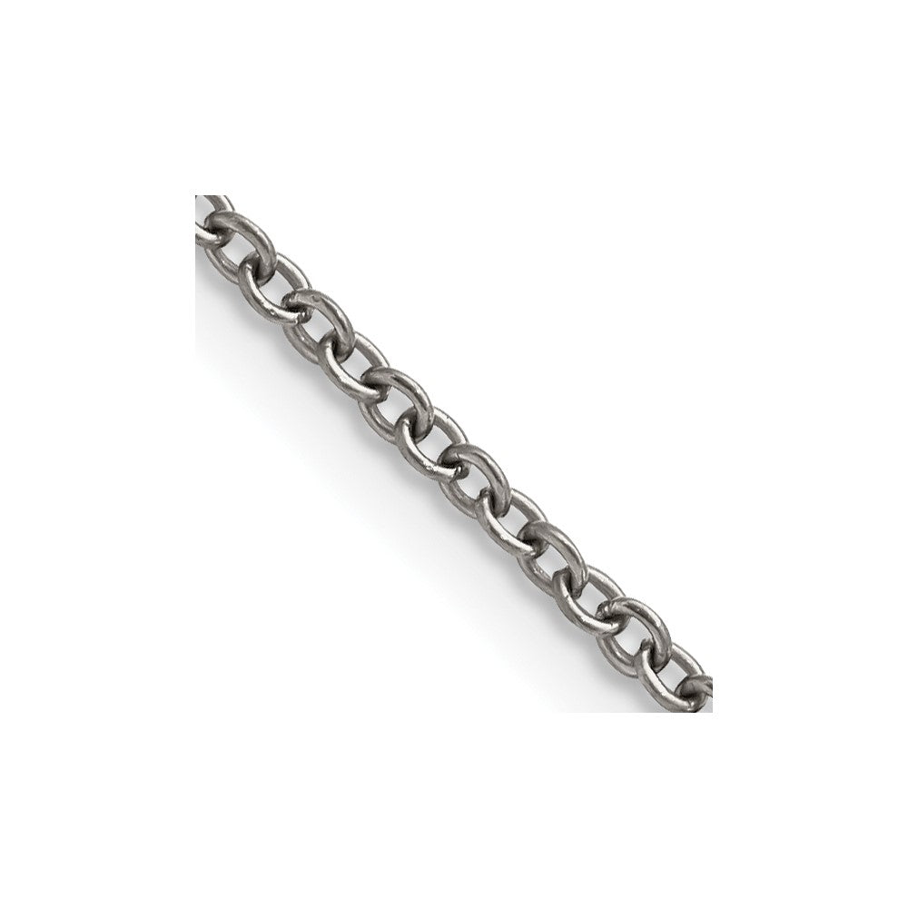 Titanium Polished 2.25mm 24in Cable ChainTBN183-24