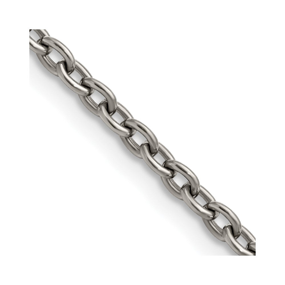 Titanium Polished 3.5mm 20in Cable ChainTBN185-20