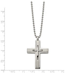 Load image into Gallery viewer, Titanium Brushed and Polished Cross 22in NecklaceTBN193-22
