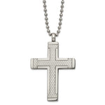Load image into Gallery viewer, Titanium Polished Laser Cut Cross 22in NecklaceTBN196-22
