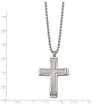 Load image into Gallery viewer, Titanium Brushed and Polished Cross 22in NecklaceTBN198-22
