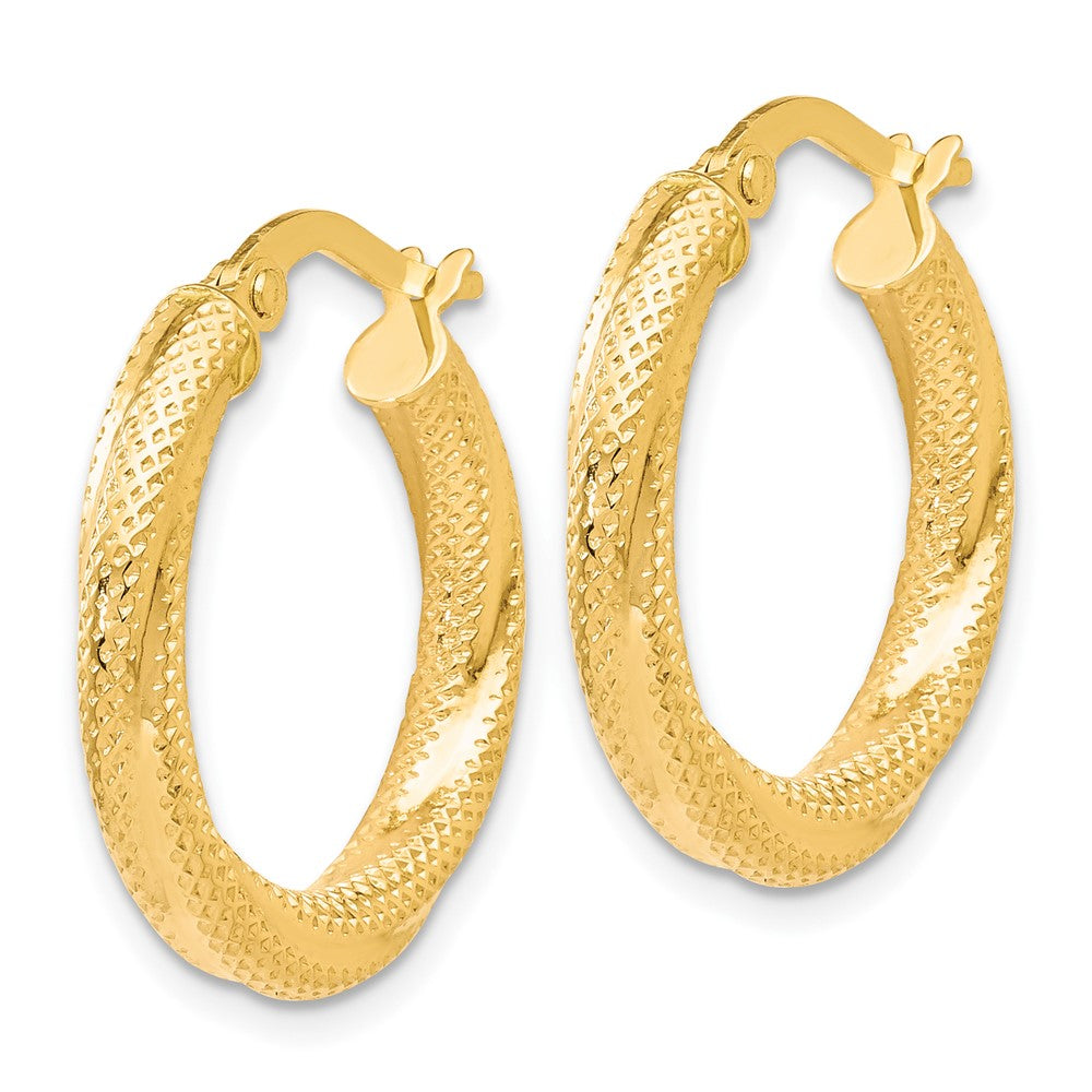 Leslie's 10K Textured Hinged Hoop EarringsTC21