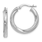 Load image into Gallery viewer, Leslie&#39;s 10K White Gold Textured Hinged Hoop EarringsTC22
