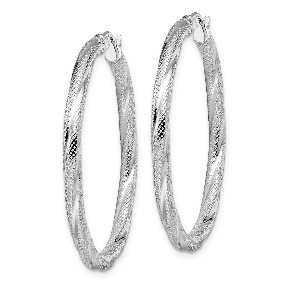 Leslie's 10K White Gold Twisted Hinged Hoop EarringsTC25