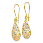 Load image into Gallery viewer, Leslie&#39;s 10K w/White and Rose Rhodium D/C Dangle EarringsTC31
