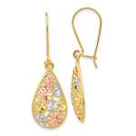 Load image into Gallery viewer, Leslie&#39;s 10K w/White and Rose Rhodium D/C Dangle EarringsTC31
