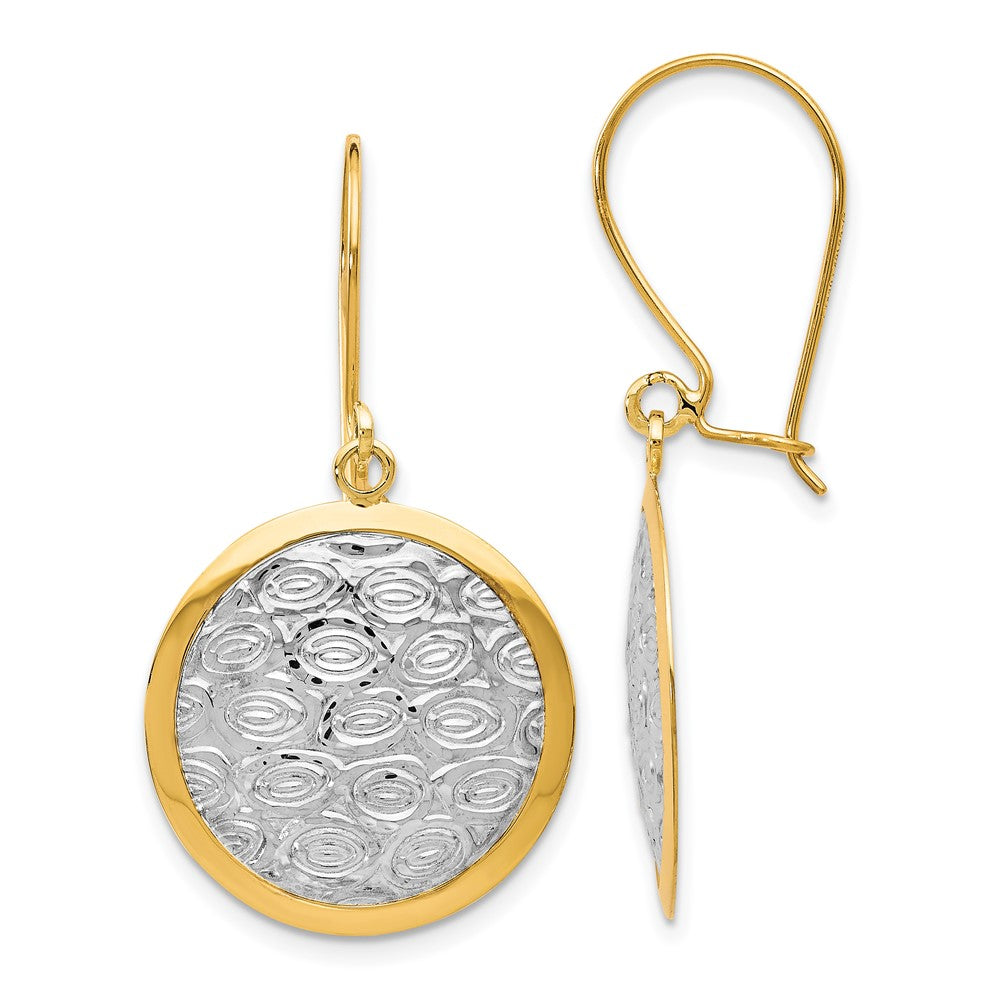 Leslie's 10K w/Rhodium Polished and Textured Dangle EarringsTC33