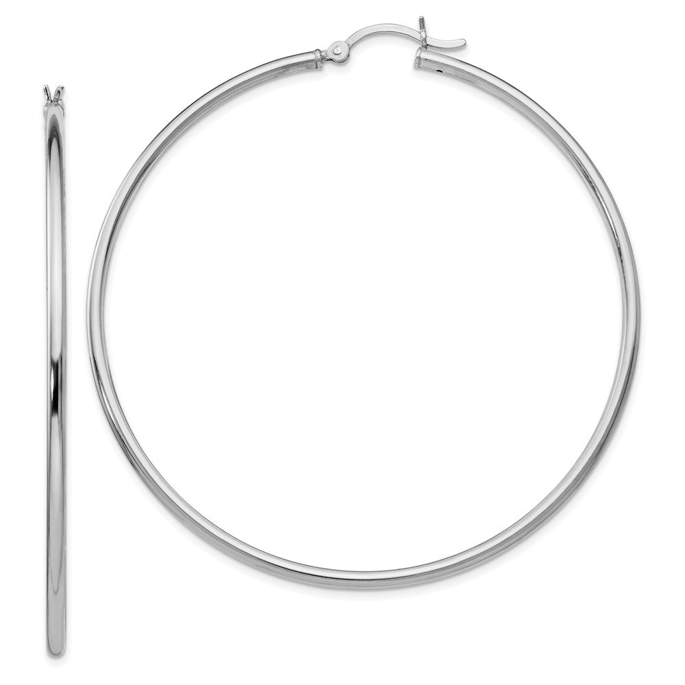 Leslie's Sterling Silver Polished Hinged Hoop EarringsVA08