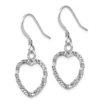 Load image into Gallery viewer, Leslie&#39;s Sterling Silver Textured Heart Shepherd Hook Dangle EarringsVA39
