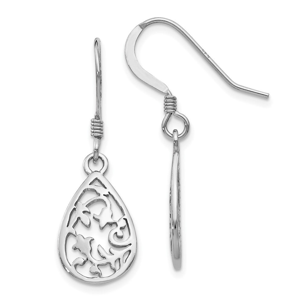 Leslie's Sterling Silver Polished Shepherd Hook Dangle EarringsVA49