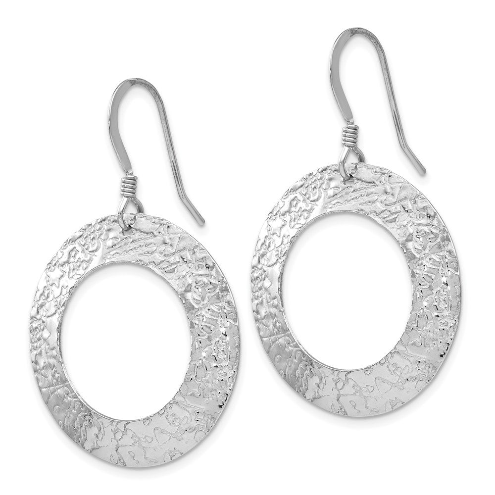 Leslie's Sterling Silver Textured Shepherd Hook Dangle EarringsVA56