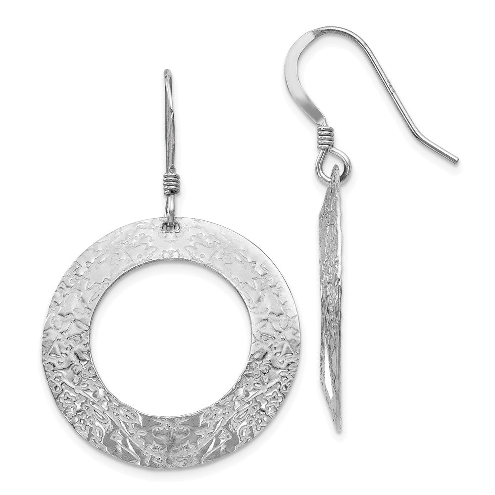 Leslie's Sterling Silver Textured Shepherd Hook Dangle EarringsVA56