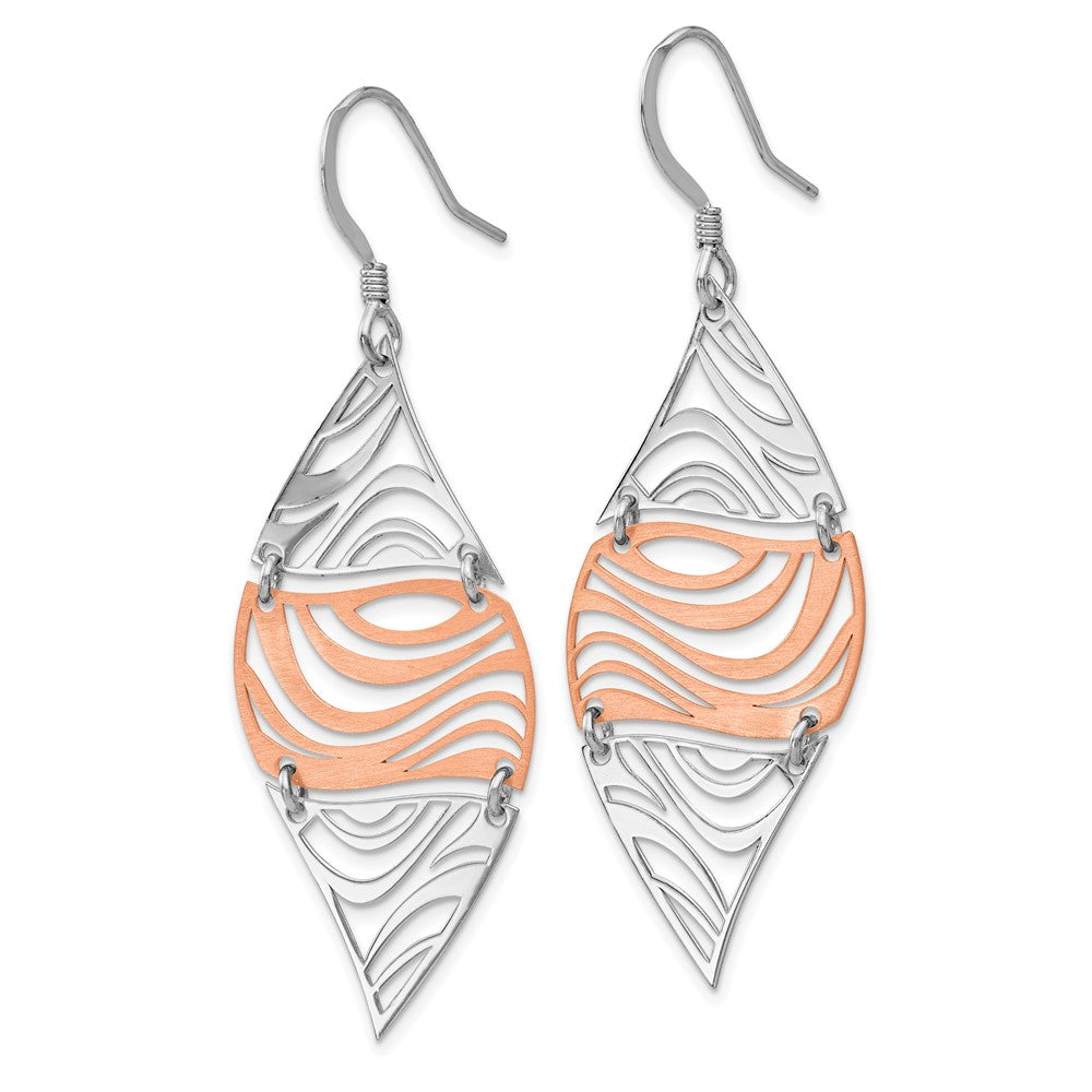 Leslie's Sterling Silver Rose-tone 18K Flash-plated Dangle EarringsVB02