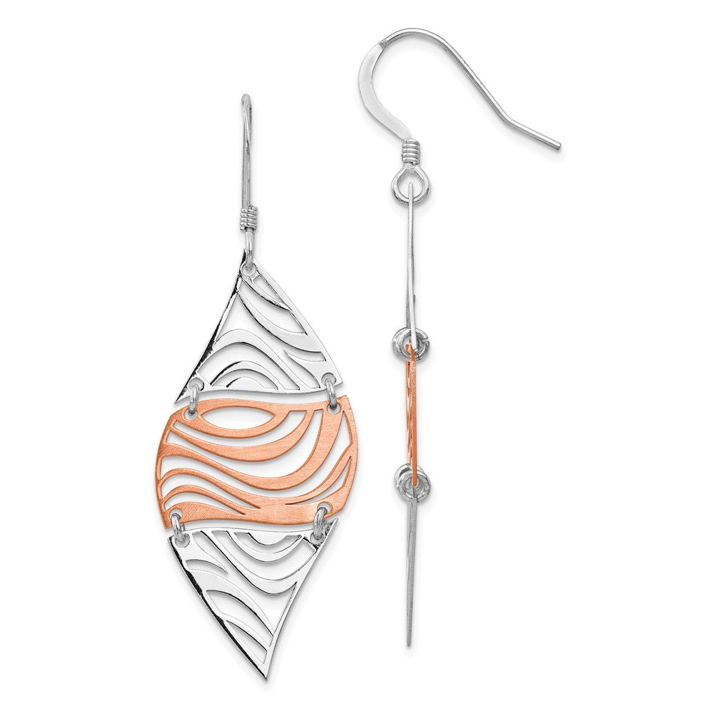Leslie's Sterling Silver Rose-tone 18K Flash-plated Dangle EarringsVB02
