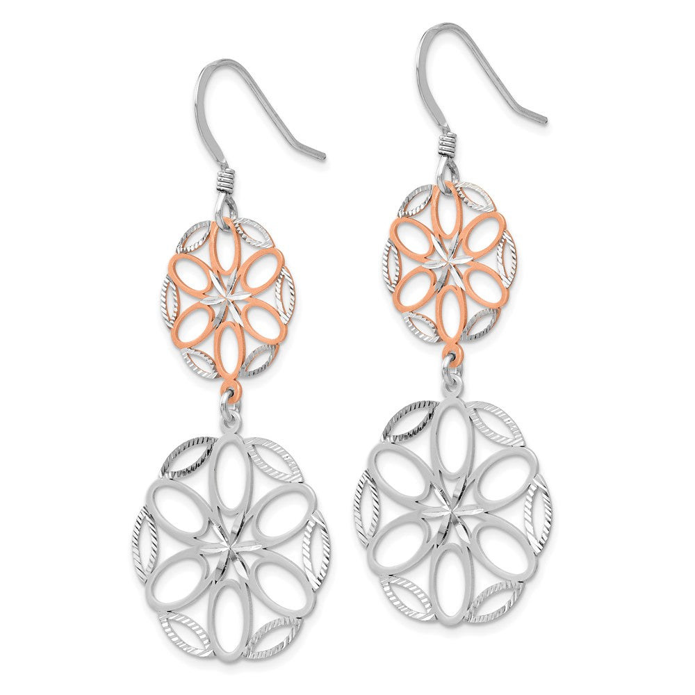 Leslie's Sterling Silver Rose-tone 18K Flash-plated Dangle EarringsVB07