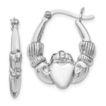 Load image into Gallery viewer, Leslie&#39;s Sterling Silver Polished Claddagh Hinged Hoop EarringsVB28
