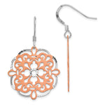 Load image into Gallery viewer, Leslie&#39;s Sterling Silver Rose-tone 18K Flash-plated Dangle EarringsVB38
