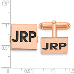 Load image into Gallery viewer, Rose Plated Sterling Silver  Enameled Letters Square Monogram CufflinksXNA613RP
