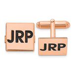 Load image into Gallery viewer, Rose Plated Sterling Silver  Enameled Letters Square Monogram CufflinksXNA613RP
