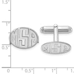 Load image into Gallery viewer, SS Rh-plt ReceSS Rh-plted Letters Oval Monogram CufflinksXNA621SS
