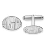 Load image into Gallery viewer, SS Rh-plt ReceSS Rh-plted Letters Oval Monogram CufflinksXNA621SS
