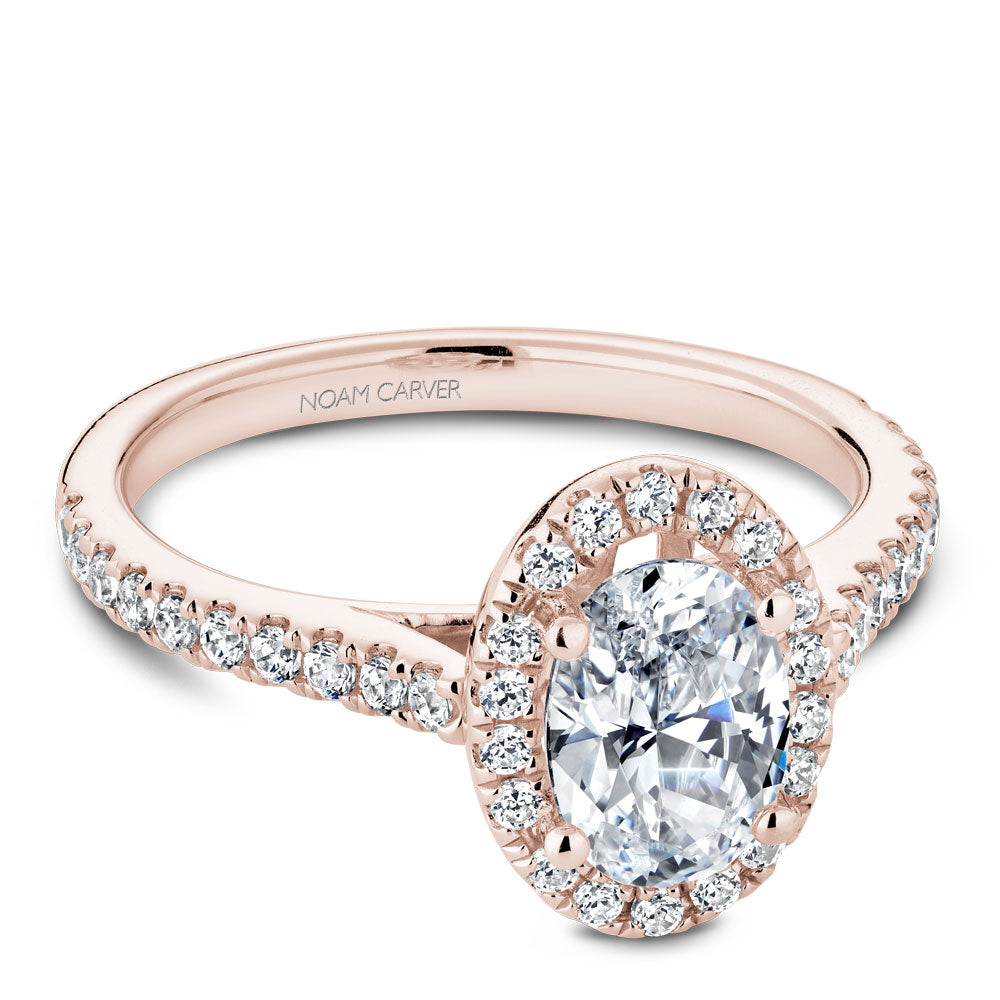 14K Rose Gold Noam Carver Engagment ring 40 Round Diamonds. Center Stone not included.