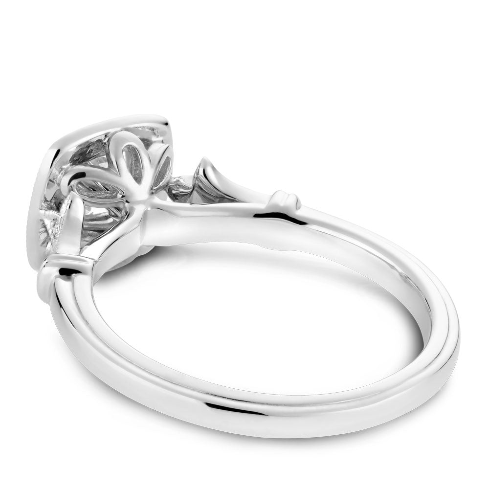 14K White Gold Noam Carver Engagment ring with 26 Round Diamonds. Center Stone not included.