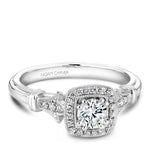 Load image into Gallery viewer, 14K White Gold Noam Carver Engagment ring with 26 Round Diamonds. Center Stone not included.
